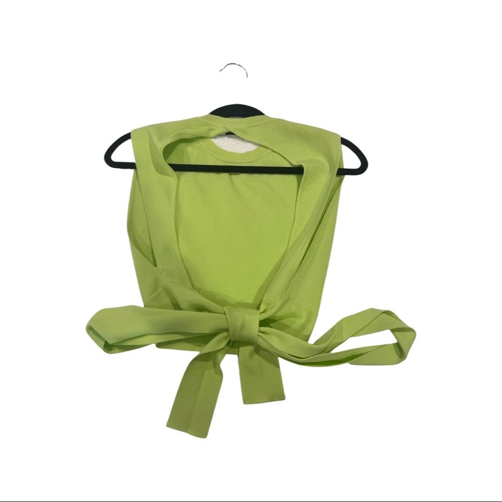 ZARA OPEN BACK LIME GREEN CROP TOP